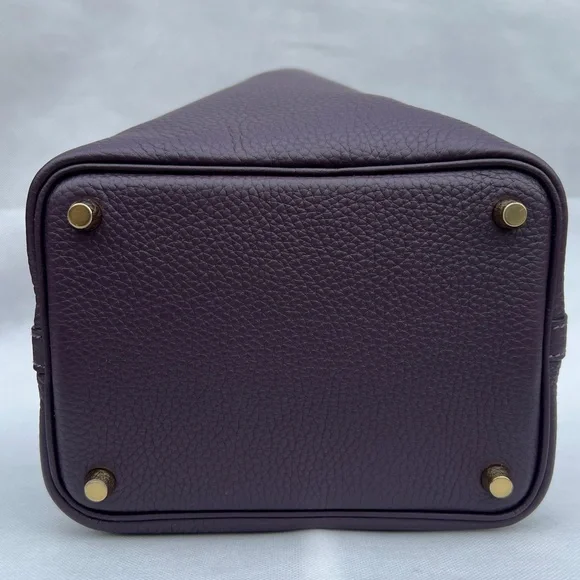 Hermes Plum Leather Picotin Tote with Gold Hardware - Picture 10 of 14